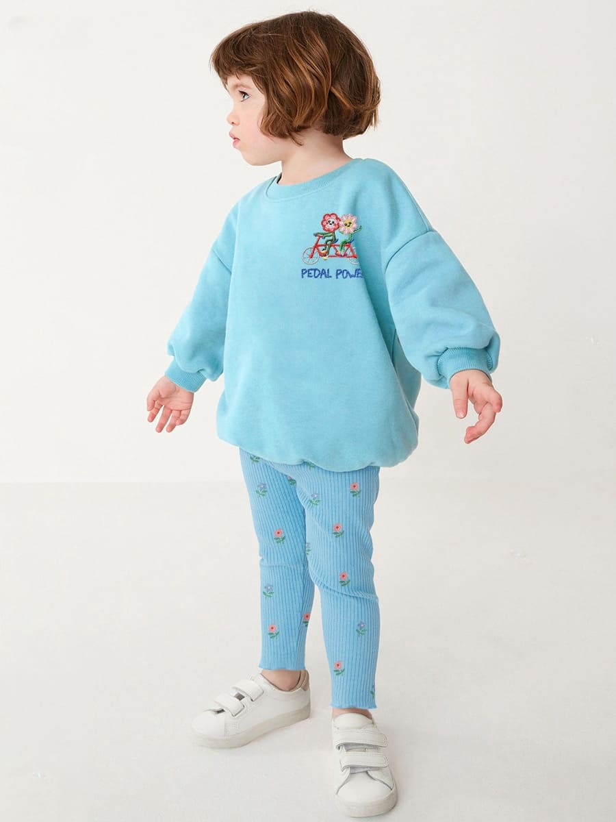 Little Maven cartoon character girls plush sweatsuit set size 5