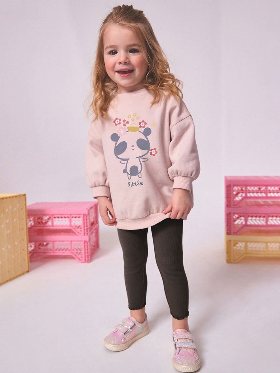 2-piece Kid Girls Cute Panda Style Sweatshirt and Pants Set