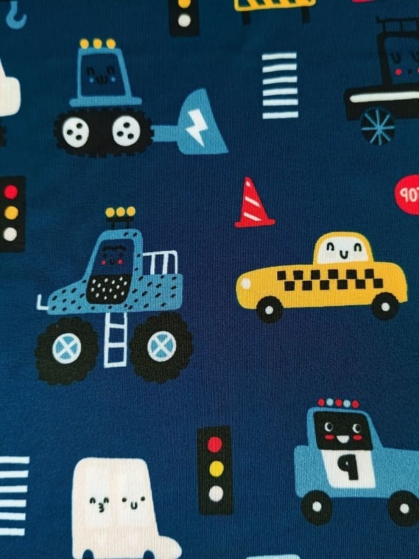 2-piece Boys Cartoon Car Printed Cotton Short Sleeve Home Pajama Set