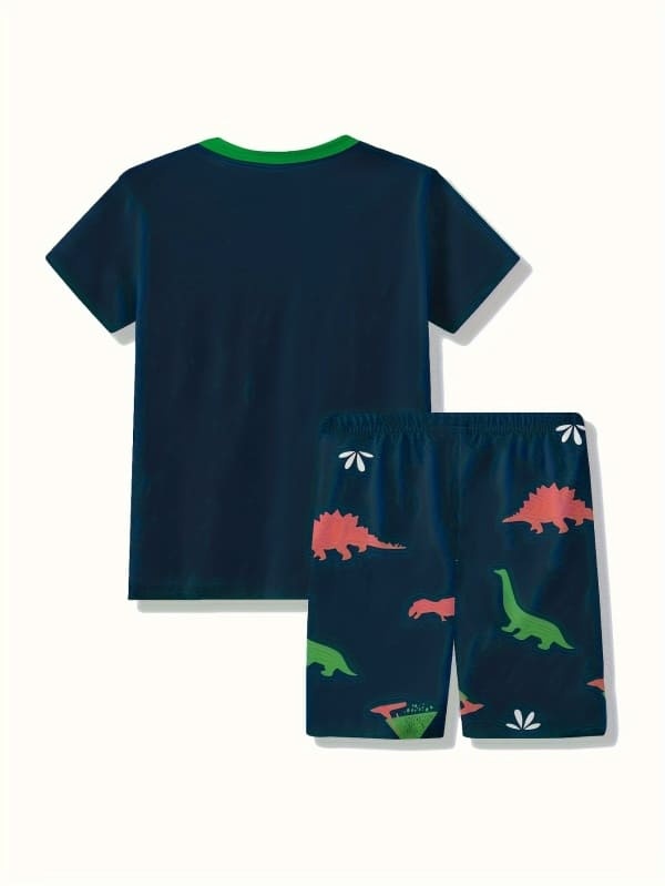Little Maven Boys Dinosaur Print 2-Piece Cotton Set