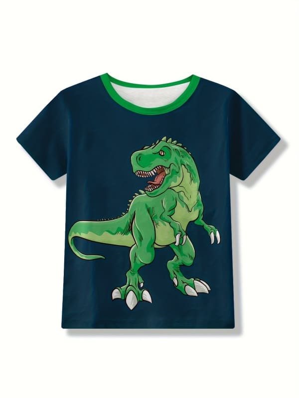 Little Maven Boys Dinosaur Print 2-Piece Cotton Set