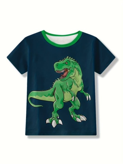 Little Maven Boys Dinosaur Print 2-Piece Cotton Set
