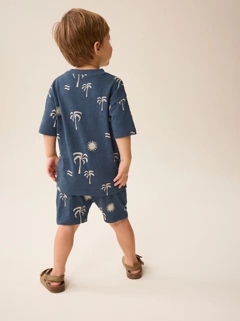 Little Maven Boys 2-Piece Printed Cotton Short Sleeve Tee & Shorts Set
