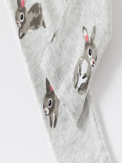Girls 2-Piece Cute Rabbit Print Cotton Short Sleeve Tee & Pants Set
