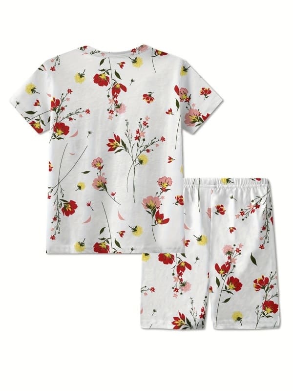 Little Maven Girls Floral Print Cotton Pajama Set