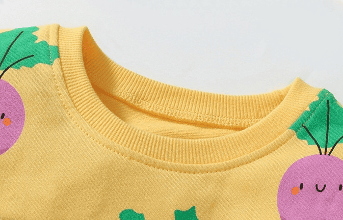 Adorable 2-Piece Cotton Carrot Print Sweatshirt & Pants Set for Girls