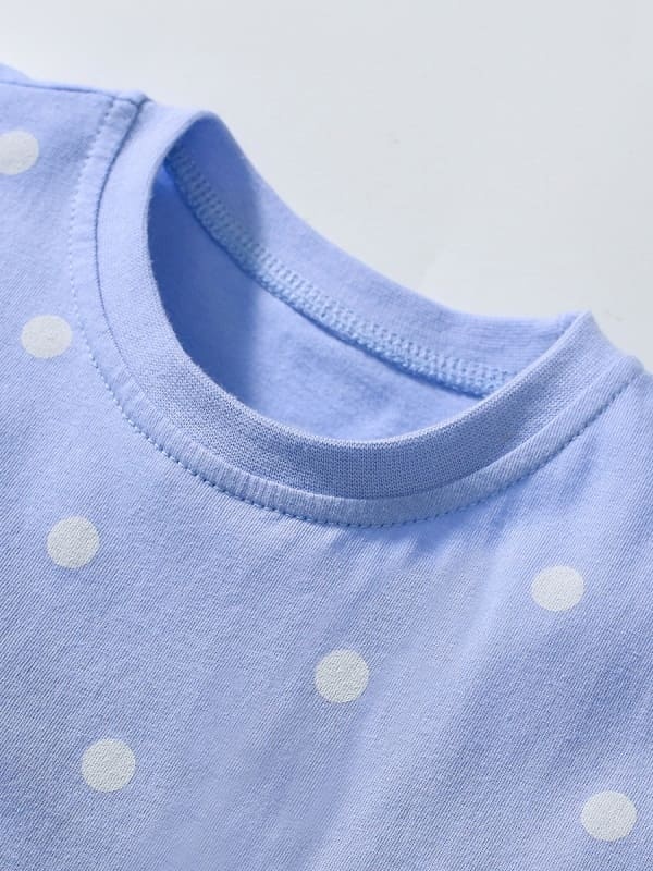 Little Maven Girls Pineapple & Polka Dot Cotton Tee Set
