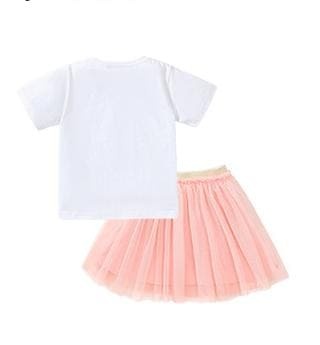 Stylish & Breathable 2-Piece Cotton Mesh Dress Set for Girls