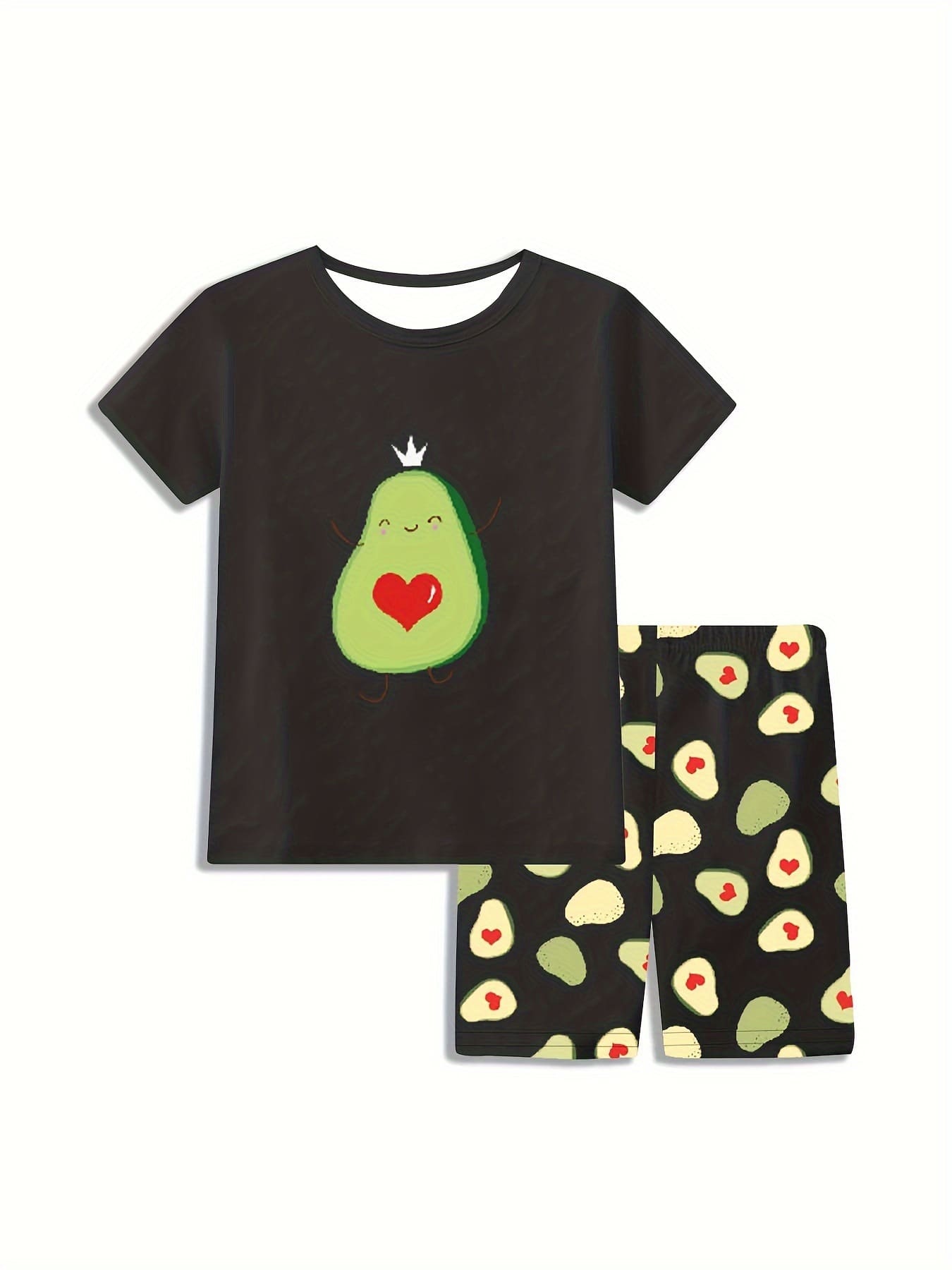 Little Maven 2-Piece Kids Avocado Print Cotton Tee & Shorts Set