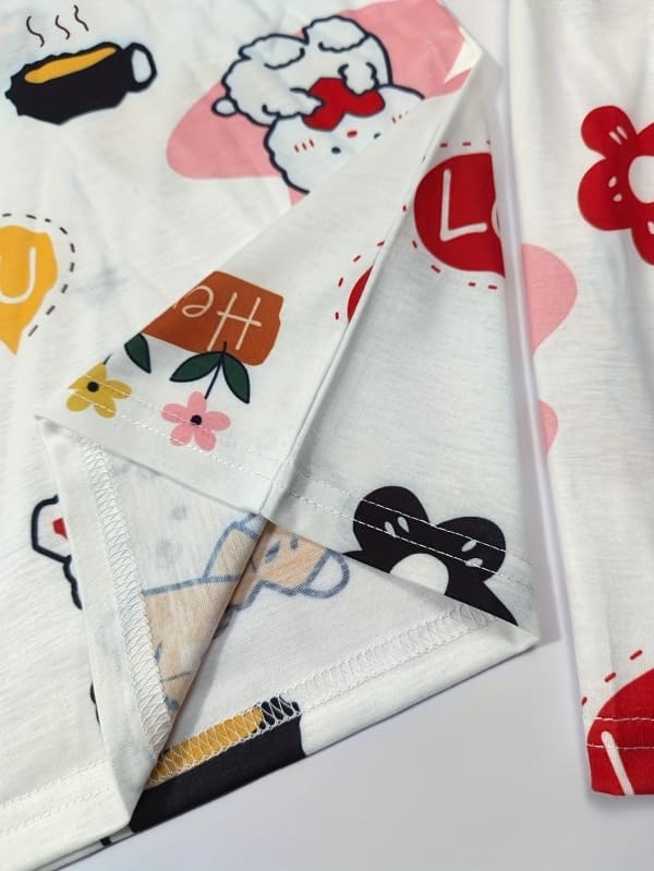 2-piece Kids cartoon animal and letter print cotton Tee & shorts set