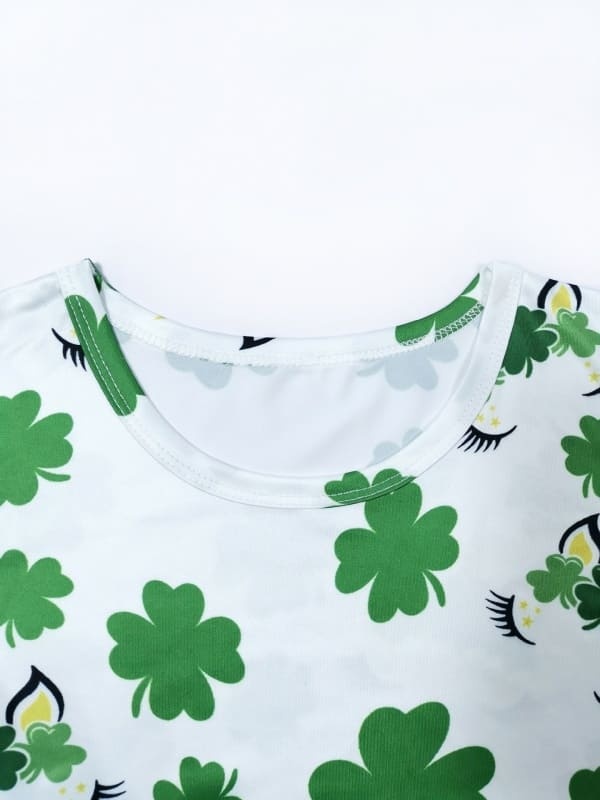 Little Maven 2-Piece Organic Cotton Four-Leaf Clover Print Pajama Set