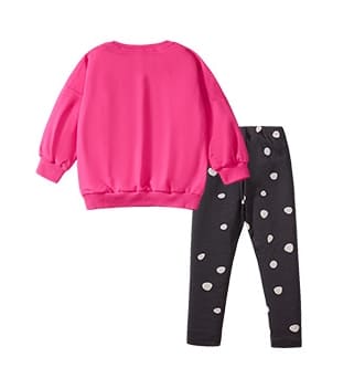 2pcs Adorable Bunny Print Cotton Sweatshirt & Pants Set for Girls