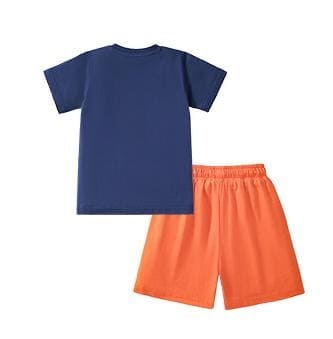 2pcs Kid Boy Cartoon Lion Pattern short-sleeve Tee and Shorts Set