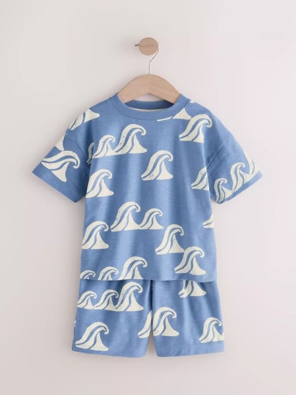 Little Maven Boys Cotton Adventure Printed Tee & Shorts Set