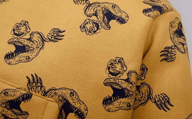 Kid Boys Dinosaur Style Warm Fleece Long Sleeve Hooded Sweatshirt