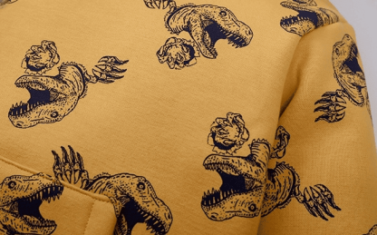 Kid Boys Dinosaur Style Warm Fleece Long Sleeve Hooded Sweatshirt