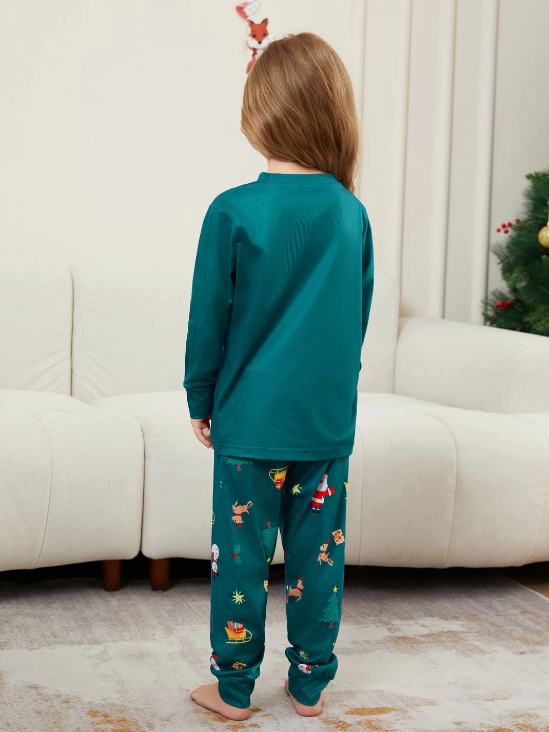 Christmas Family Pajamas Snowman Gift Deer Letter Print Pajama Set