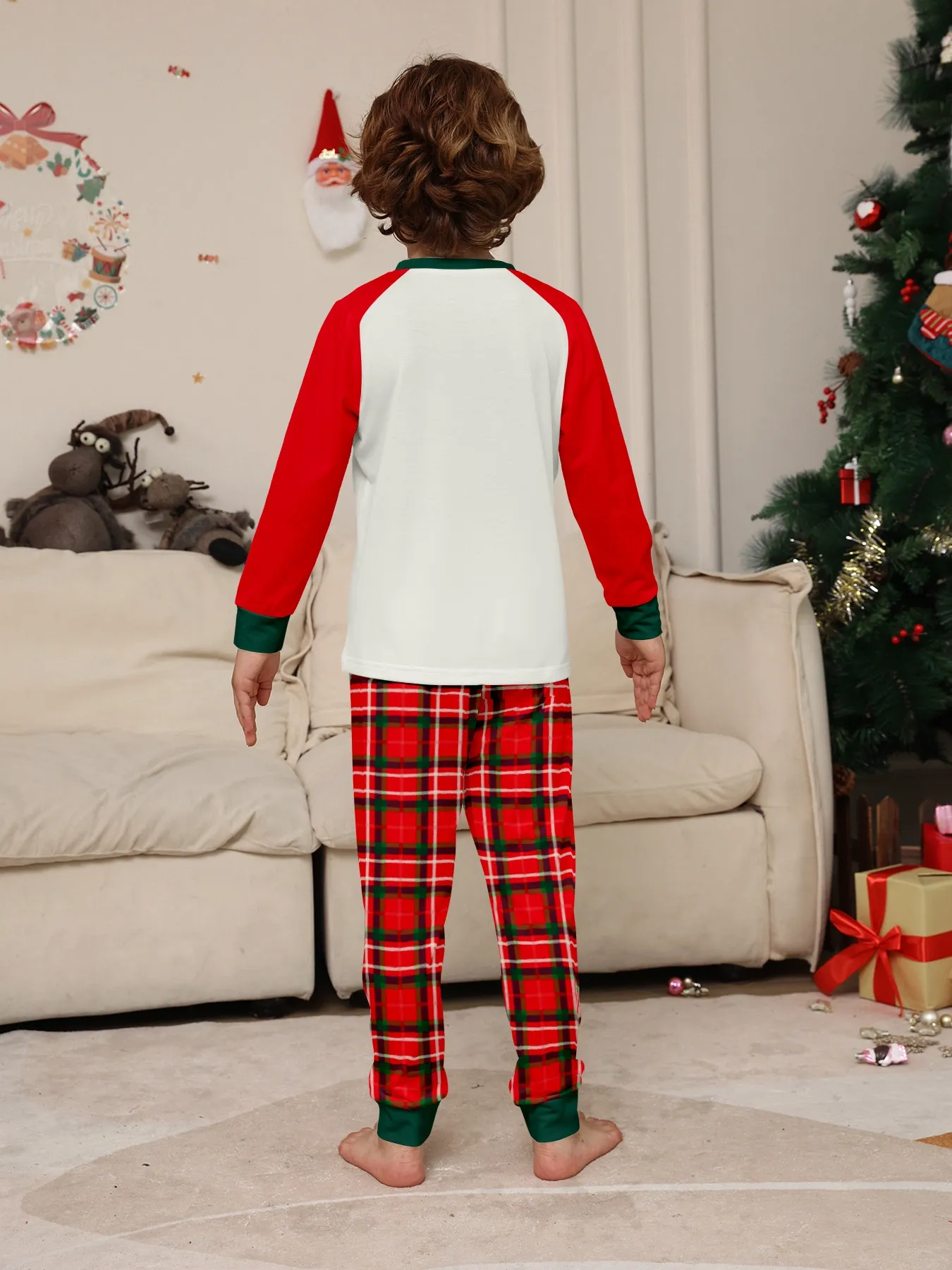 Family Matching Christmas Tree Letter Print Pajamas Set