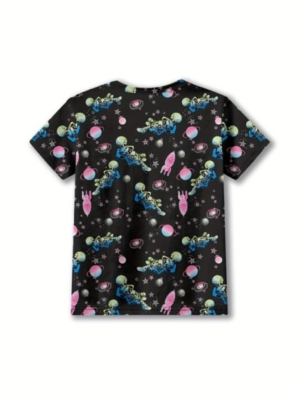Little Maven Starry Sky Rocket Astronaut Print Pajama Set for Girls