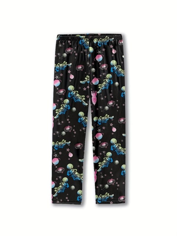 Little Maven Starry Sky Rocket Astronaut Print Pajama Set for Girls