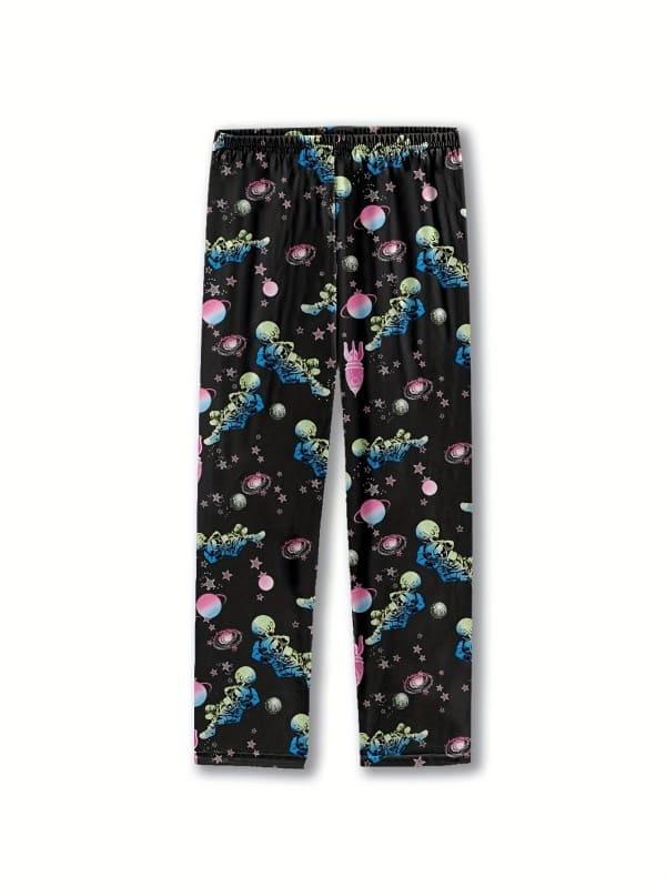 Little Maven Starry Sky Rocket Astronaut Print Pajama Set for Girls