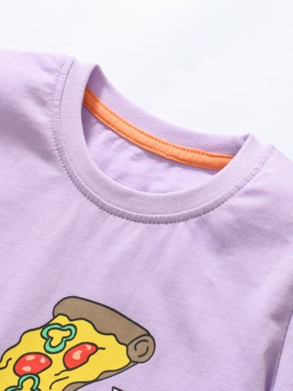 Little Maven Girls Cartoon Crocodile Cotton Tee