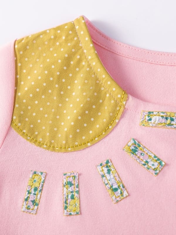 Little Maven Kid Girls Cloud Appliqué Cotton Dress