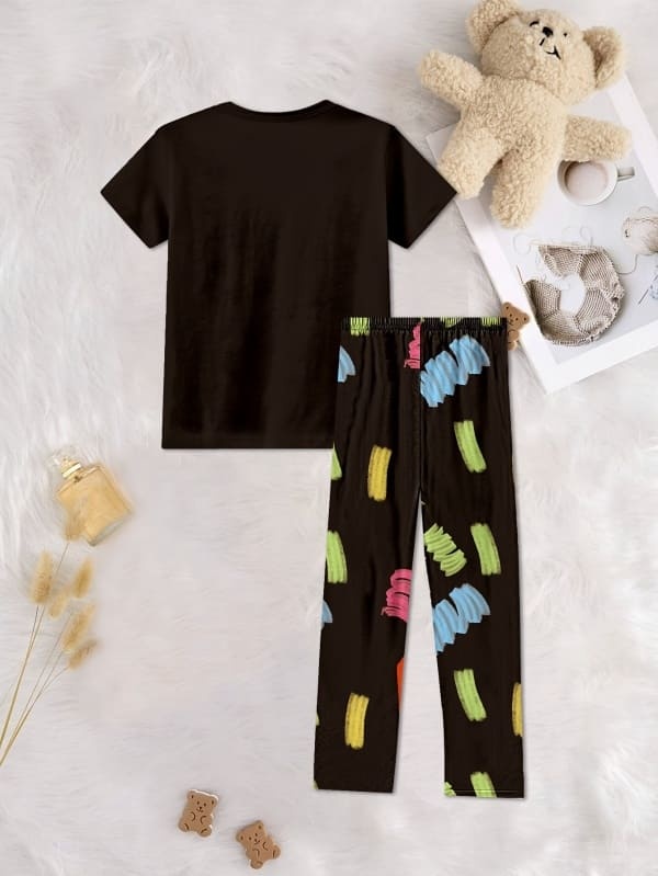 Little Maven Girls Dinosaur Print Organic Cotton Pajama Set