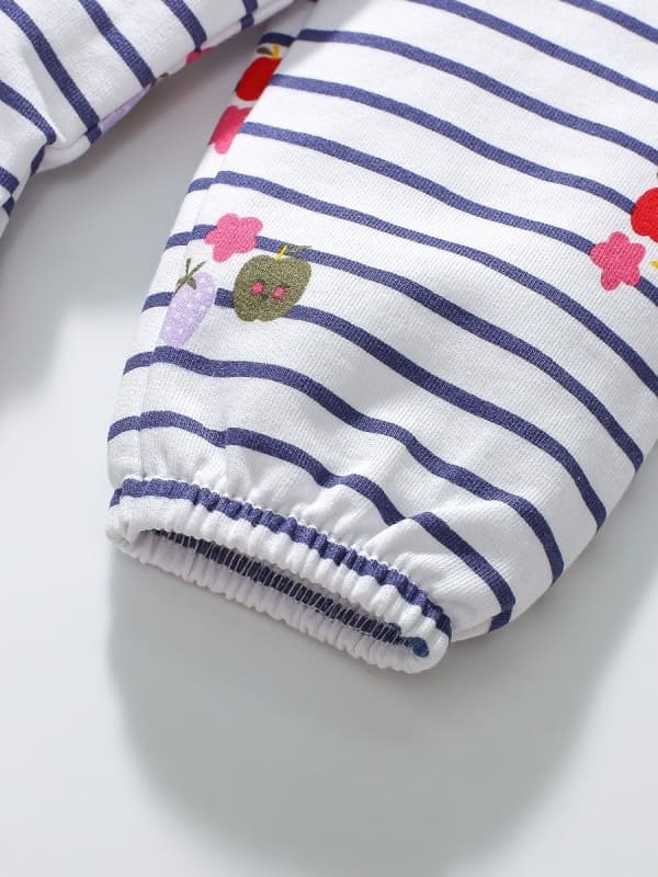 Little Maven Organic Cotton Striped Long Sleeve Dress for Girls
