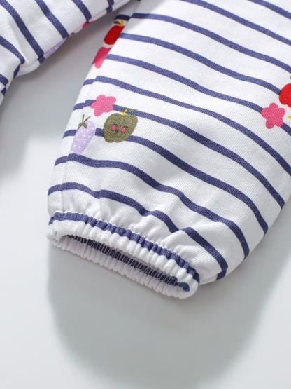 Little Maven Organic Cotton Striped Long Sleeve Dress for Girls