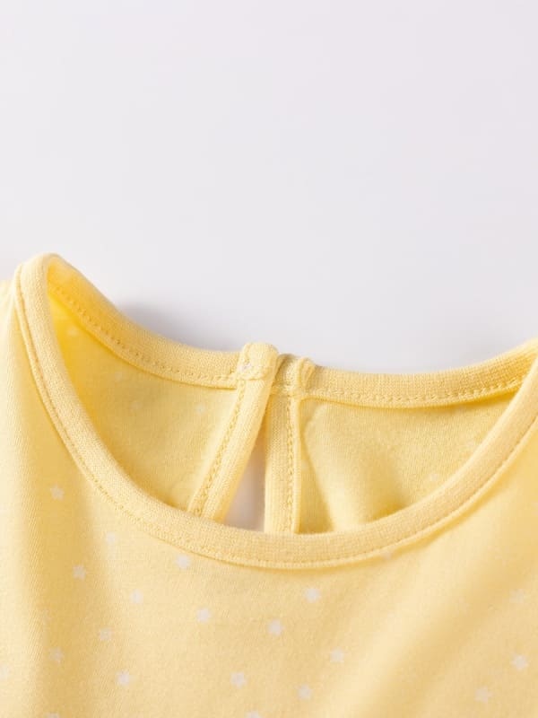 Little Maven Girls Cute Bear Embroidery Polka Dot Cotton Dress
