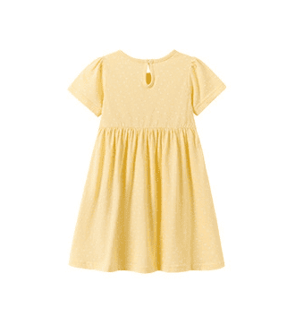 Little Maven Girls Cute Bear Embroidery Polka Dot Cotton Dress