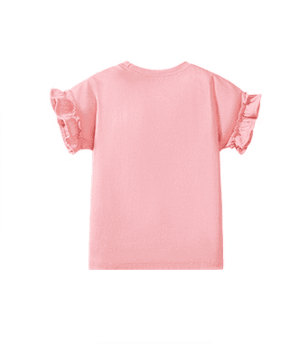 Little Maven Girls Cute Fox Pattern Cotton Short Sleeve Tee with Bow