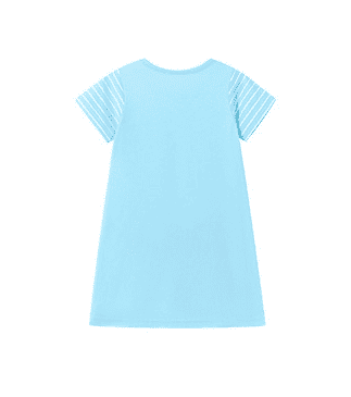 Kid Girls Cute Mouse Embroidered Cotton Striped Short Sleeve Dress