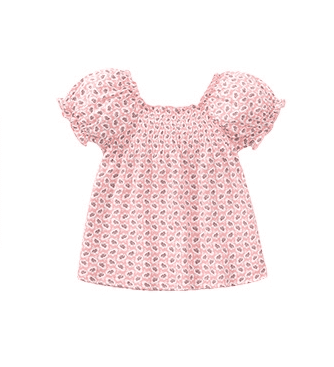 Little Maven Girls Floral Print Cotton Balloon Sleeve Tee