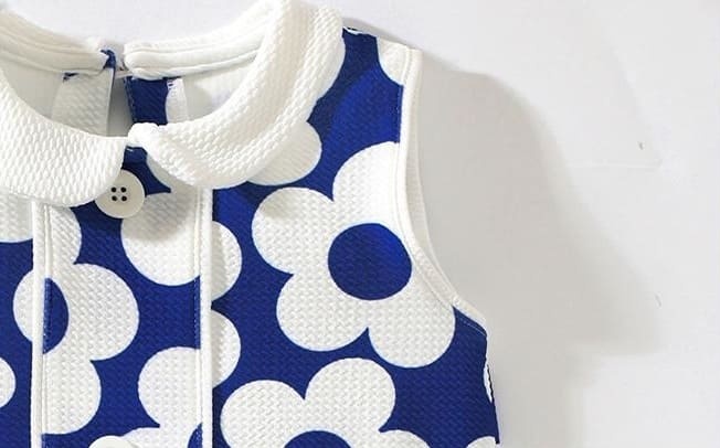 Kid Girls Floral Print Cotton Sleeveless Lapel Dress