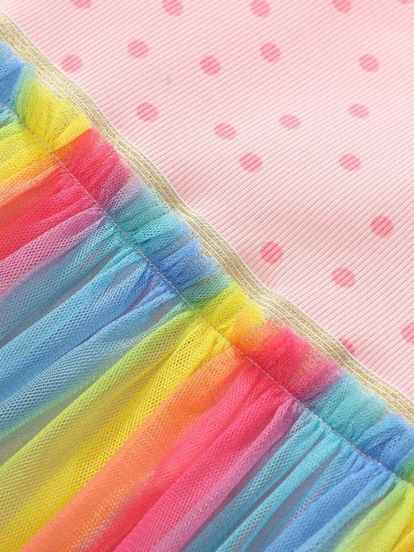 Little Maven Polka Dot Gradient Mesh Dress for Toddler Girls