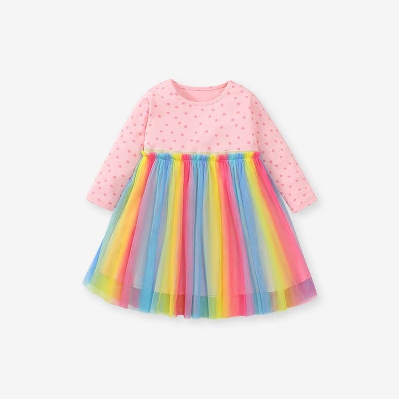 Little Maven Polka Dot Gradient Mesh Dress for Toddler Girls