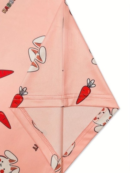 Little Maven Girls Rabbit & Carrot Print Cotton Pajama Set
