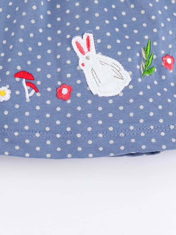 Little Maven Girls Short Sleeve Cotton Polka Dot Doll Collar Dress