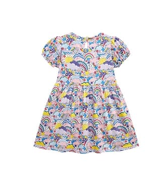 Little Maven Girls Summer Cartoon Printed Cotton Short Sleeve Dress