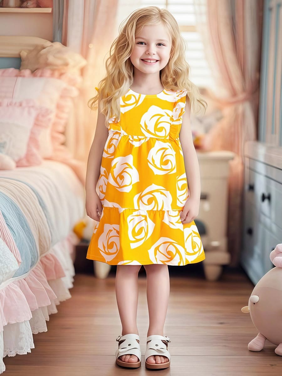 Little Maven Floral Summer Cotton Sleeveless Dress for Girls
