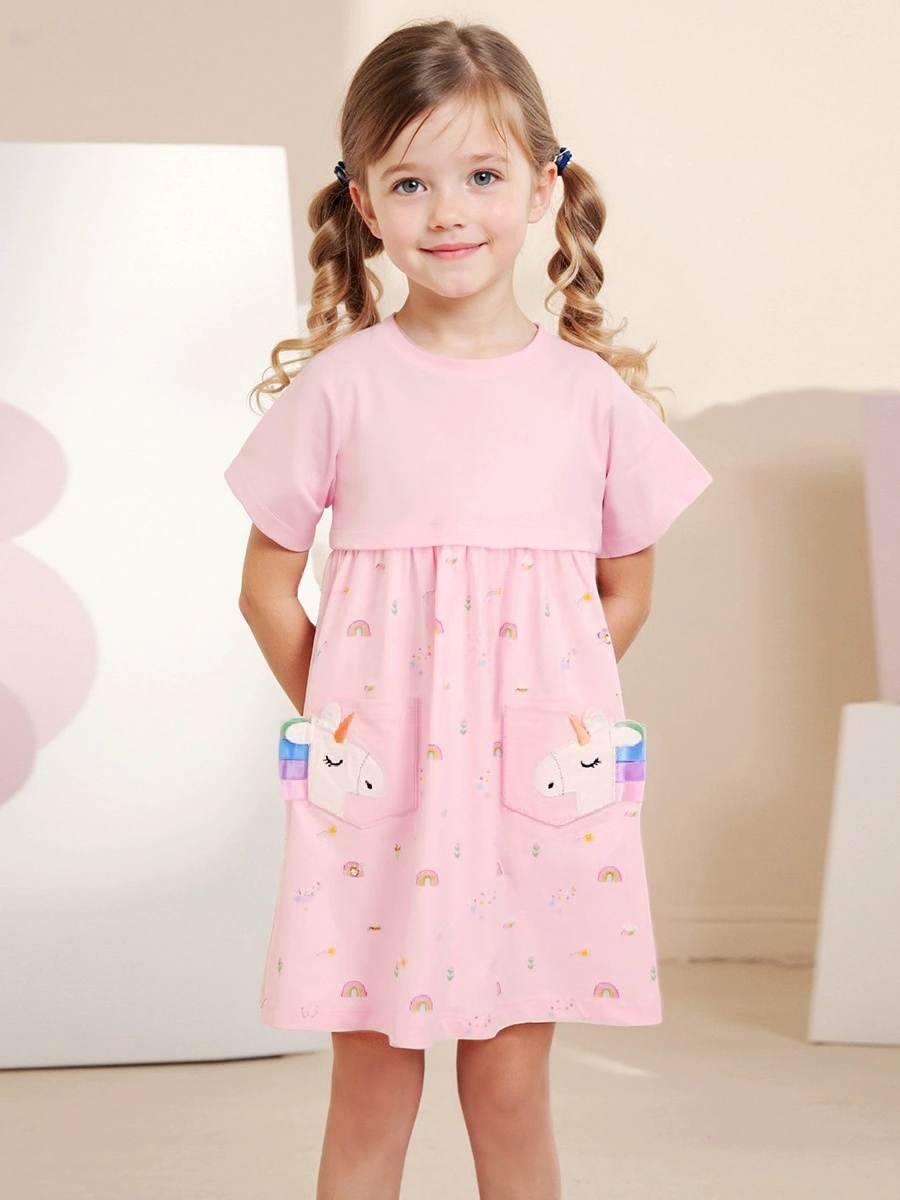 Little Maven Girls Unicorn Princess Dress