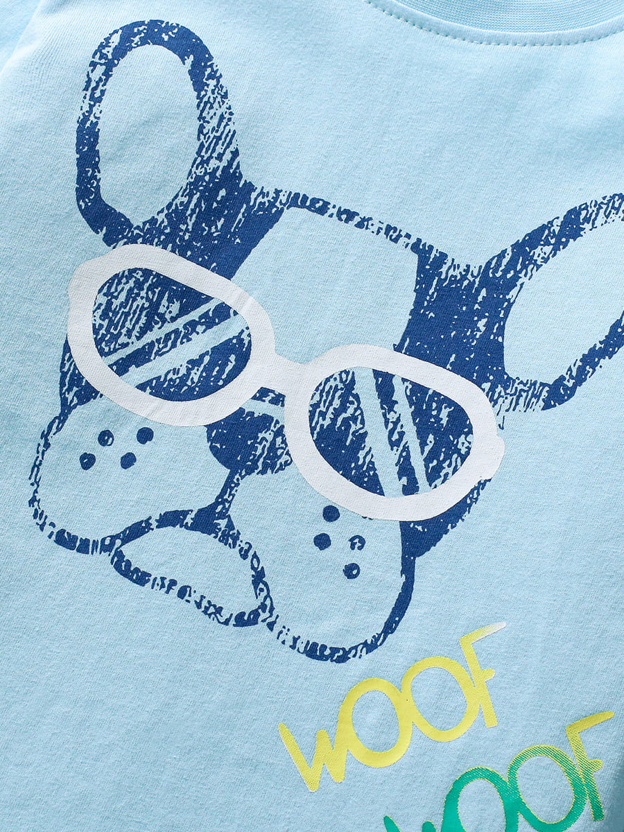 Kid Boys/Girls Cute Dog Printed Cotton Long Sleeve Tee