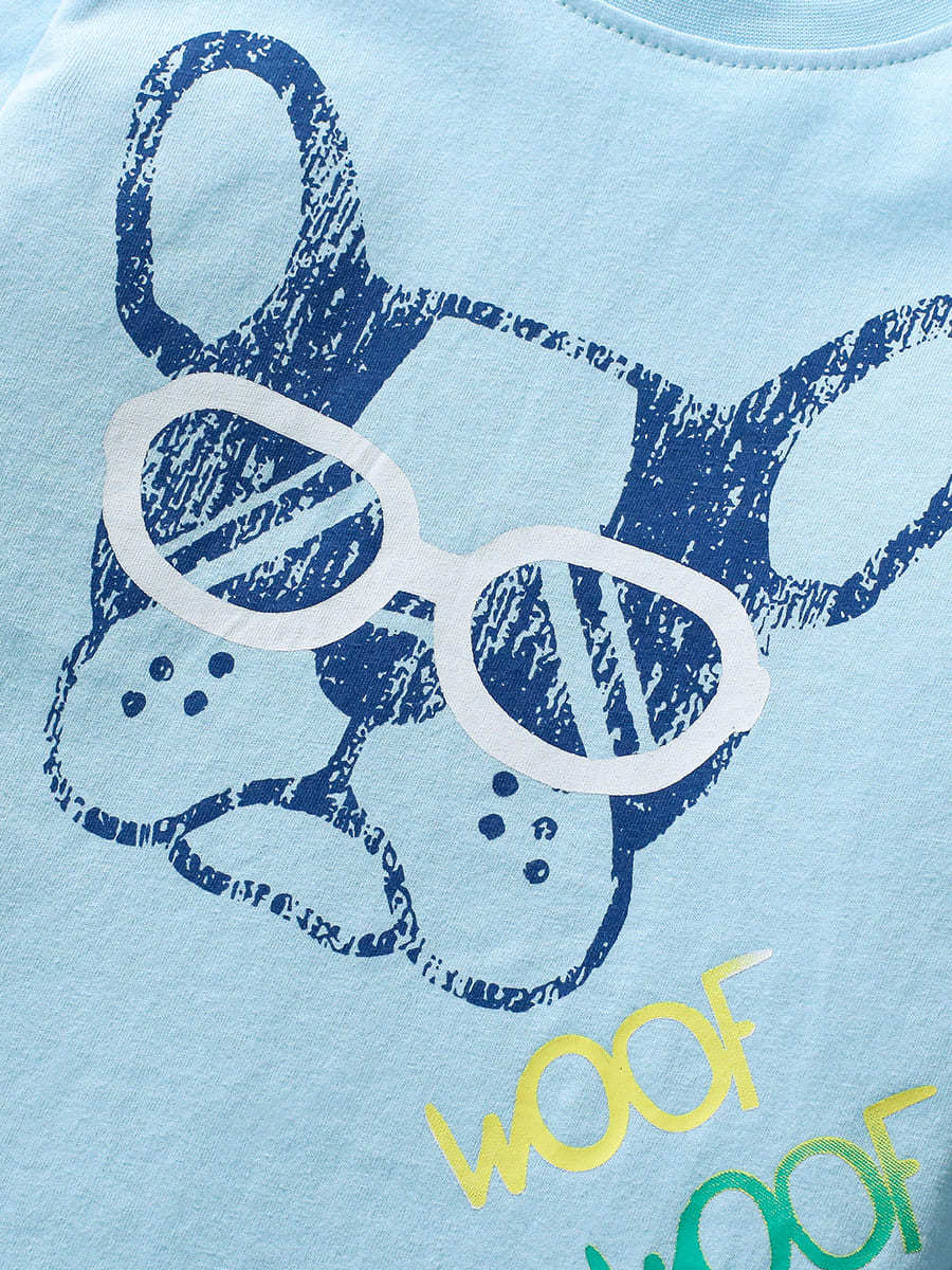 Kid Boys/Girls Cute Dog Printed Cotton Long Sleeve Tee