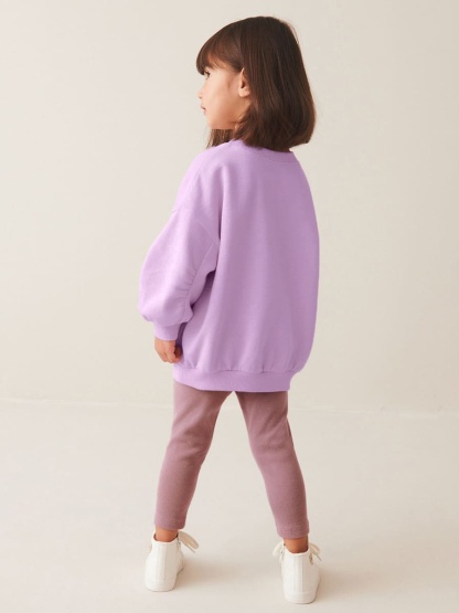 Kid Girls 2pcs Butterfly Embroidered Cotton Sweatshirt and Pants Set