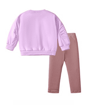 Kid Girls 2pcs Butterfly Embroidered Cotton Sweatshirt and Pants Set