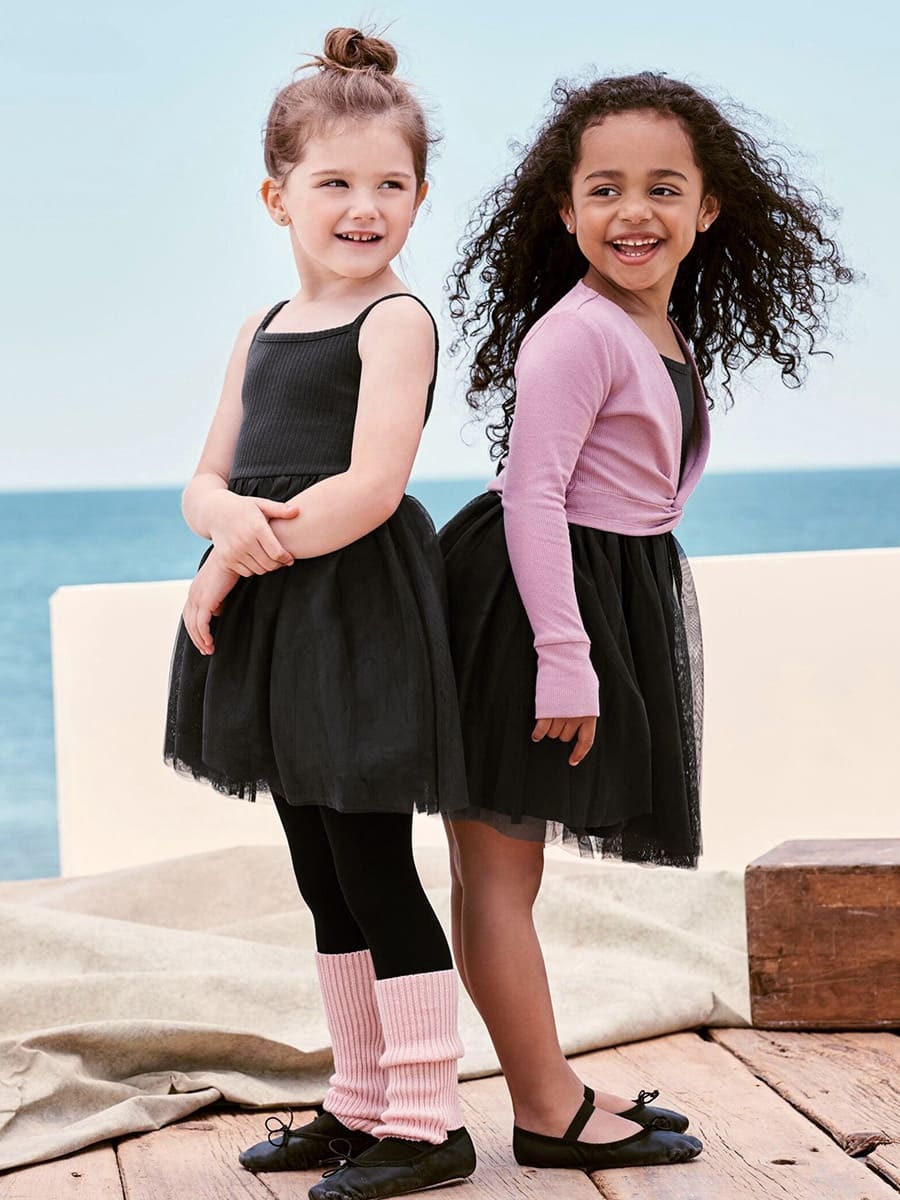 Adorable Cotton Suspender Mesh Dress for Girls 