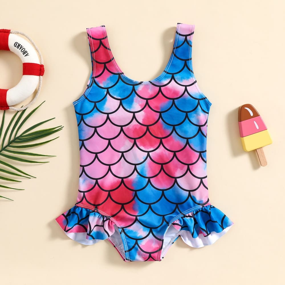 Kid Girls Mermaid One-Piece Swimsuit