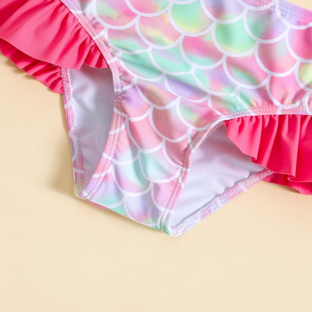 Stylish One Shoulder Adjustable Bowknot Bikini Swimsuit Set for Girls